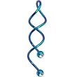 Teal Titanium Cz Super Spiral Twister Belly Ring