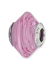 Sterling Silver Reflections Light Pink with Swirls Italian Murano Bead