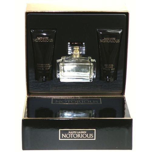 Notorious By Ralph Lauren Gift Set for Women Includes 1.7 Oz Eau De Parfum,1.7 Oz Body Moisturizer,1.7 Oz Shower Gel