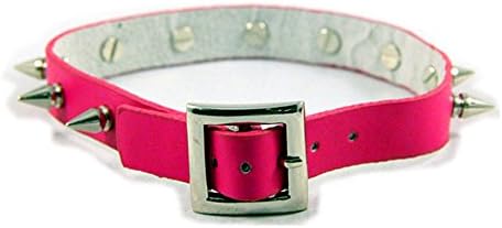 Huhuniu the New Sm Spike Pin Punk Leather Collars (Red)