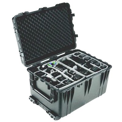 Pelican 1664 Black 1660 Case with Padded Dividers