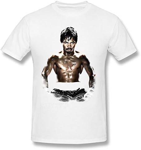 ZHONGGONG Men's Pound Manny Pacquiao T-shirt XL White