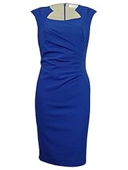 Cap Sleeves Polyester/Rayon/Spandex Notched Notched Collar Ruched Sheath  Dress