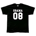 Obama '08 Jersey Style Black T-Shirt