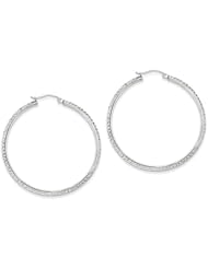 2.5mm, 14K White Gold Knife Edge D/C Extra-Large Hoops, 45mm (1 3/4")