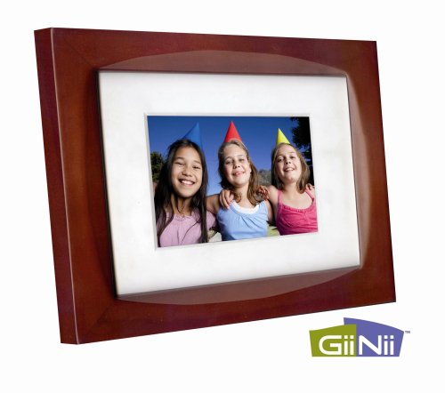 GiiNii 5 Inch Digital Picture Frame in Sculpted Wooden Frame