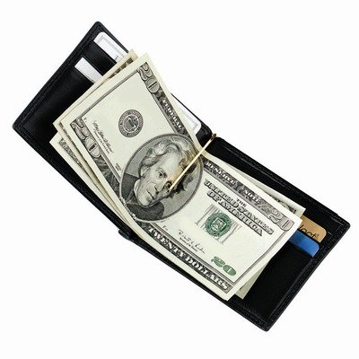 Men's Money Clip Wallet with Outside Pocket Color: Coco