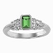 14K White Gold Emerald and Diamond Ring