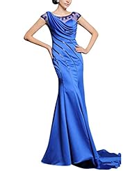 Cotton/Silk Cap Sleeves Cocktail Jeweled Beaded Mermaid Homecoming Dress/Prom Dress/Wedding Party Dress 