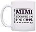 ThisWear Mother's Day Gift for Mimi Too Cool to Be a Grandma Sunglasses Gift 11oz Ceramic Coffee Mug with Handle