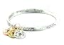 Beautiful Inspirational "True Love Waits" Tri-Tone Charm Bangle Bracelet Silver Tone on a Message Gift Card