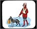 Decorated Mouse Pad with human, body, individuals, individual, persons, dogs, tooth, leash, lead, shopping, humans, people, woman, carry, bag, person, dog