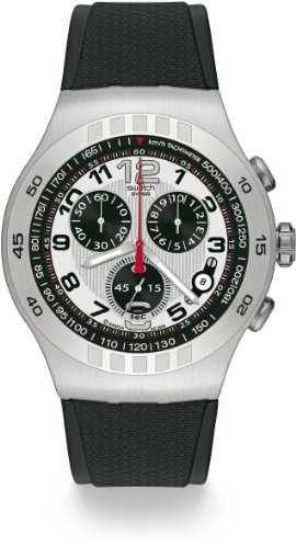 Image of Swatch Mens Style Driver Silver Dial Chronograph Function Watch