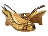 Cole Haan Amaya Peep Toe Pytho Slingback On the Wedge Heel