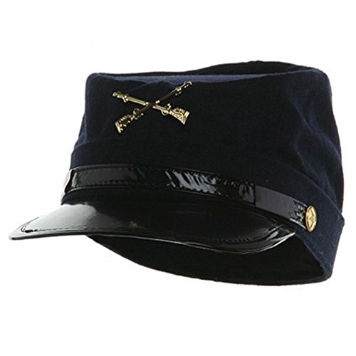 JHats 100% Wool Men's Union Civil War Replica Kepi Hat Medium Blue