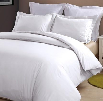 Cotton Percale 400 Thread Count Duvet Cover Set (Full/Queen, White)