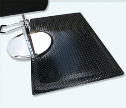 Salon Sport 4' X 5' Semi-Circle Anti-fatigue Mat 1" Thick Black