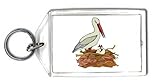 Keychain with hatching, crane, egg, nest, bird