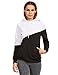 ROMWE Women's Fashion Color Block Pockets Fleece Hooded Sweatshirt