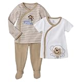 Newborn JUST ONE YOU Made by Carter s &Acirc;&reg; 3pc Monkey 2 Snap Shirts, Pant Set 6M