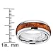 Titanium Wedding Band, Engagement Ring with Real Hawaiian Koa Rosewood Inlay, 8mm comfort fit