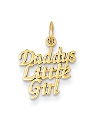 14K Yellow Gold Daddys Little Girl Charm Pendant 20mmx15mm