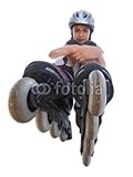 Wallmonkeys Peel and Stick Wall Decals - Young Girl with Inline Skates - Removable Graphic