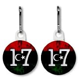 FEBRUARY 17 LIBYA FREEDOM Politics 2-Pack of White 1 Zipper Pull Charms