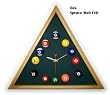Oak Triangle Billiard Clock Spruce Mali Felt