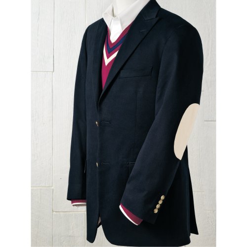 Paul Fredrick Brushed Cotton Two-Button Sportcoat Navy 38 Short