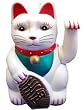 Caripe WINKEKATZE winkende Katze MANEKI NEKO WEISS 16 cm XL