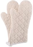 Bestjoy Terry Cloth Oven Mitts Heat Resistant to 482&deg; F 17 Inch 100% Cotton Set of 2