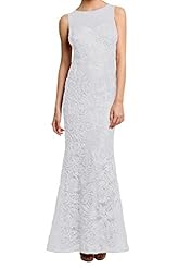 Sleeveless Mermaid Open-Back Lace Illusion Beaded Scoop Neck Evening Dress/Prom Dress/Wedding Dress 