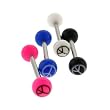 Stainless Steel Barbell Set with Peace Sign