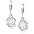 Sterling Silver High Quality Cubic Zirconia Drop Lever Back Earrings