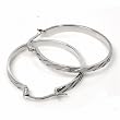 3mm Thickness Diamond Cut Hoop Earrings, Size: 2.8mm x 15mm