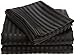 Elaine Karen ITALIAN 4PC FULL Sheet Set, Striped BLACK
