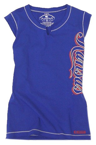 Buy Kansas Ladies Cool Down Cap Sleeve Tee by Colosseum Athletics