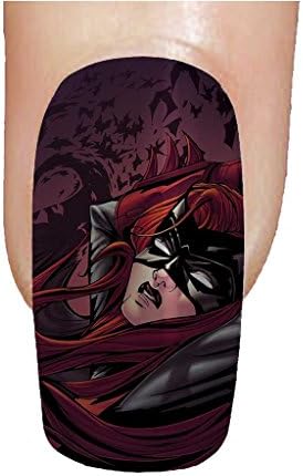 Batwoman Image Background Plastic False Finger Nails with Special Design for girls