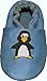 Plateau Krabbelschuhe Lederpuschen Krabbelpuschen Kinderschuhe Pinguin Blau