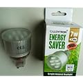 4 x Eco saver GU10 7w 5600k Cool Daylight white light shade. CFL Low Energy Saving Light Bulbs. GU-10 Lamps.