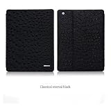 ipad2 case オストリッチ型押し　ostrich leather　アイパッド　ケース iPad2 BLACK