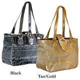 FUBU - Women's Nylon Logo Print Satchel: Tan/Gold