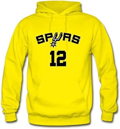 Custom San Antonio Spurs LaMarcus Aldridge #12 For Men Classic Sweatshirt Hoodies Yellow XL