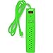 Office + Style 6 Outlet Surge Protector with Dual USB Ports and 6 Ft Cord, Green