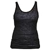 Black All Over Classic Print Burnout Burn Out Partially See through Tank Top, Fashion Forward!