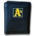 MLB Boxed Trifold Leather Wallet in Tin - Oakland Athletics