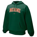 Nike - Nike Miami Hurricanes Green Arch Lettering Fleece Hoody Sweatshirt