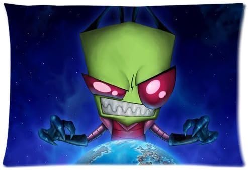 Chair pillow Case Custom Invader Zim Alien Earth Pillowcase 16 two sides Zippered Rectangle PillowCases Throw Pillow Covers