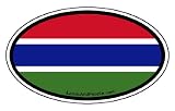 Gambia Flag West Africa State Car Bumper Sticker Decal Oval